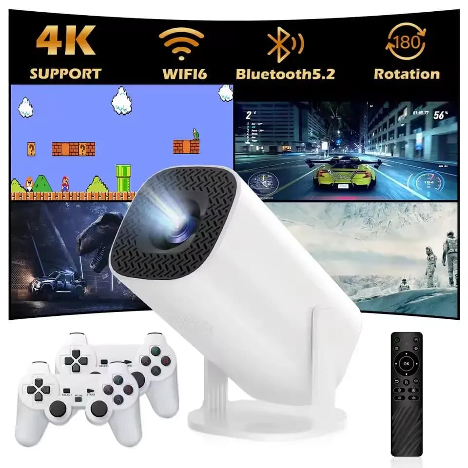 P30 Max Android 4K Projector + Video Game Console Combo alt